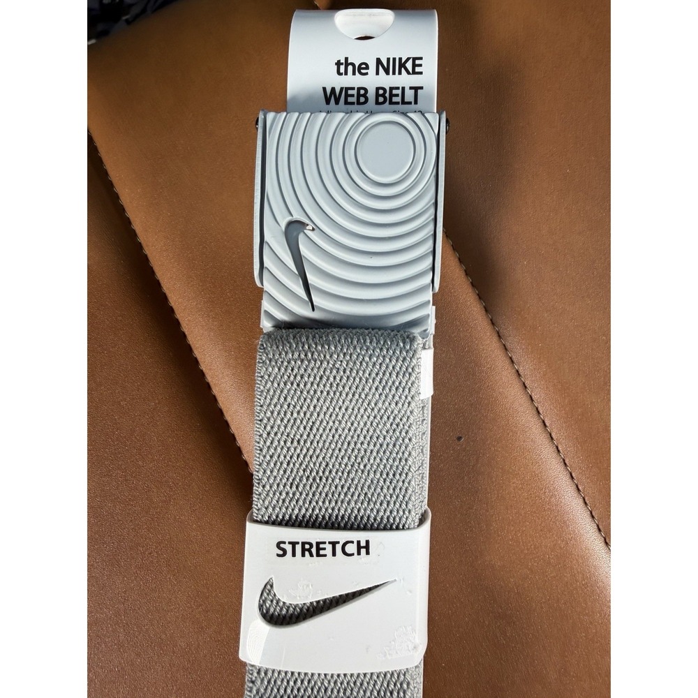 NEW Nike Golf Men's Web Stretch Flex Belt Gray Adjustable Size 42 Bottle Opener - Picture 2 of 5